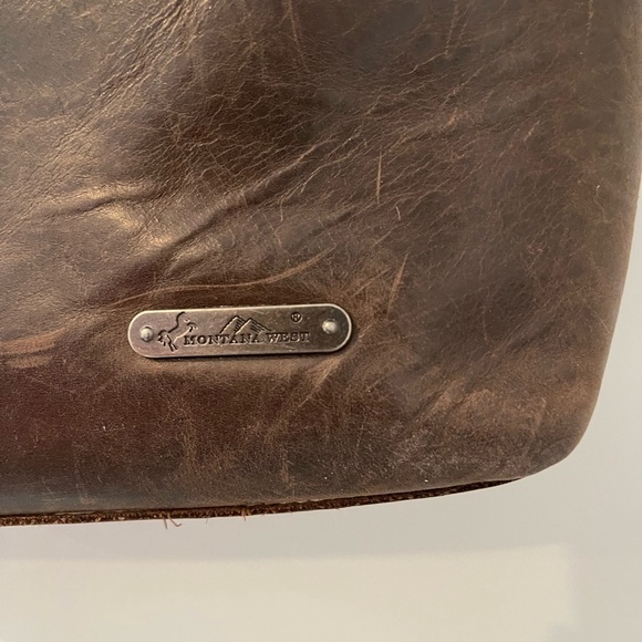 Montana West Dark Brown Leather Studded Tote - Picture 4 of 6